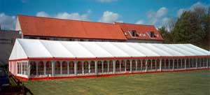 Teltudlejning af 12x9 m, telt, aamand alu uden gulv - 100404 Alt til festen - Aamand Udlejningscenter.