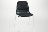  Udlejning Stabelstole med stof i sde og ryg, sort, Benjamin  Aamand Udlejningscenter.