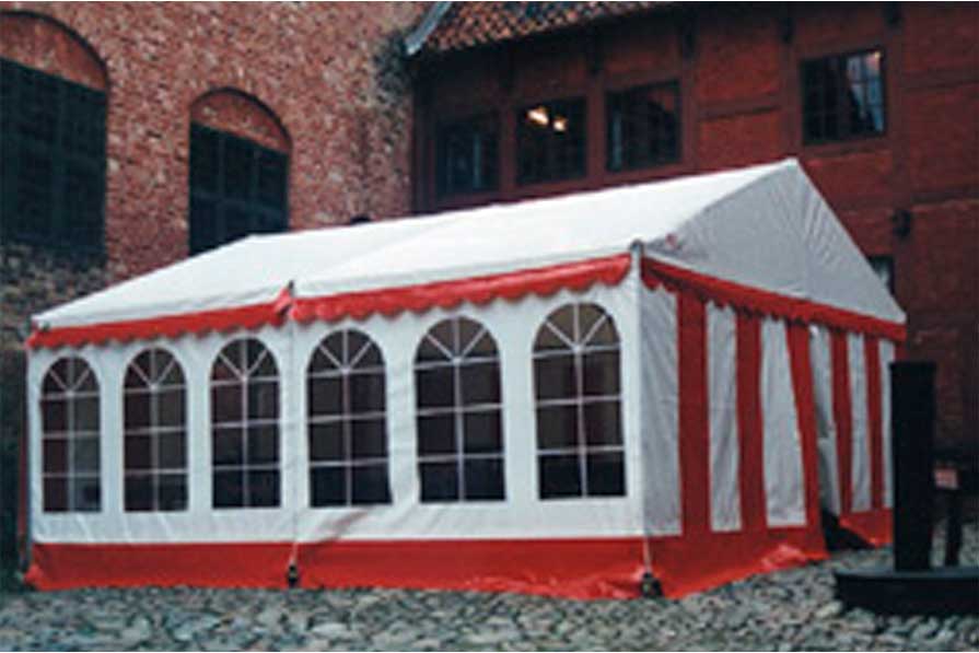 Teltudlejning af 6x9 m telt, aamand alu uden gulv - 100109  Aamand Udlejningscenter.