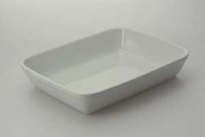 Udlejning af ildfaste fade, 30x24x6 cm, hvid, kera, hvid porceln - 11203  Aamand Udlejningscenter.