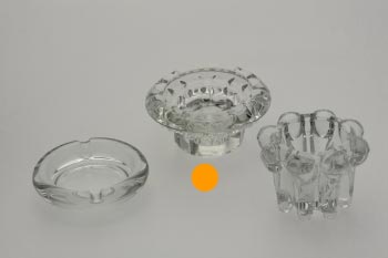 Udlejning af lysestager, glas hjde 4 cm fyrfadslys - 50702 Alt til festen - Aamand Udlejningscenter.