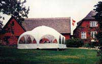 Multipavillon udlejning af 6x6 m telt, multi pavillon uden gulv. - multipavillion  Aamand Udlejningscenter.