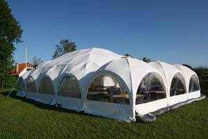 Multipavillon udlejning af 9x12 m telt, multi pavillon uden gulv. - 101005  Aamand Udlejningscenter.