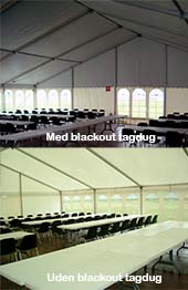  Udlejning Black Out tagdug 12x3 meter  Aamand Udlejningscenter.