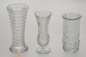  Udlejning Vaser, 18,5 cm høj, Ø 8,5cm/3 cm, glas  Aamand Udlejningscenter.